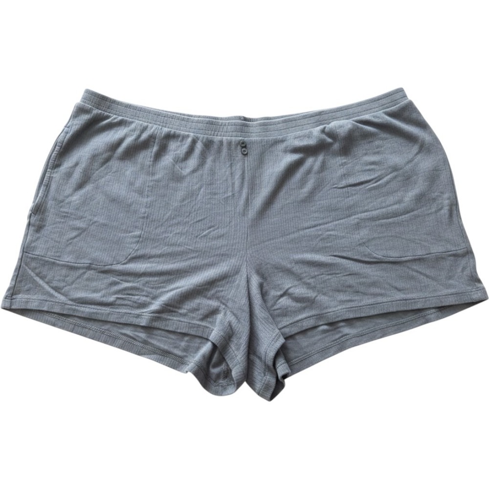 Soma Lightweight Rib Sleep Shorts XXL Gray Tencel Modal Pajama Lounge NWOT
